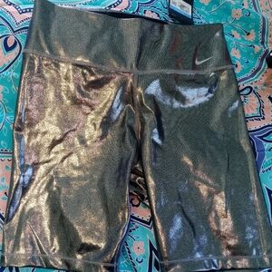 Nike Metallic silver Biker Shorts
